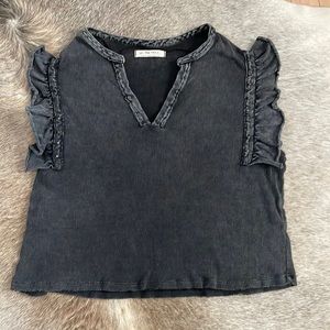 Free People Ruffle Cap Sleeve Top